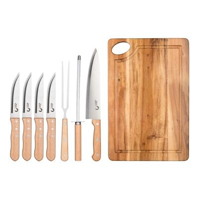 SET ASADO DE 8 PIEZAS DE ACERO INOXIDABLE