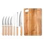 SET ASADO DE 8 PIEZAS DE ACERO INOXIDABLE