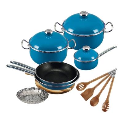 Batería de 14 Piezas Azul de Vitroacero