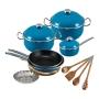 Batería de 14 Piezas Azul de Vitroacero