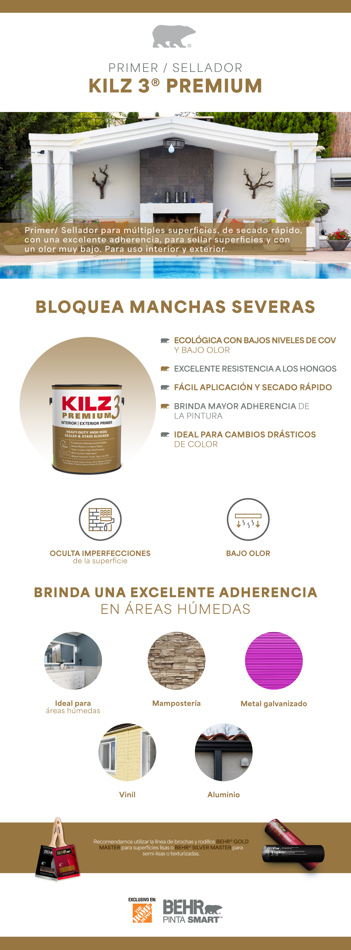 KILZ 3 PRIMER SELLADOR Y BLOQUEADOR DE MANCHAS ALTO PODER CUBRIENTE DE