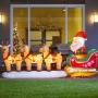 INFLABLE NAVIDEÑO TRINEO DE SANTA 3.66 M CON LUZ LED