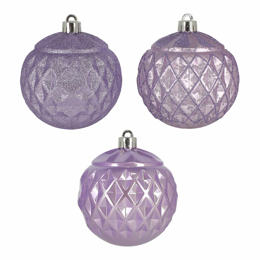 ESFERA NAVIDEÑA COLOR ACCENTS MORADO 15.5 X 13 CM 3 PIEZAS The Home Depot México