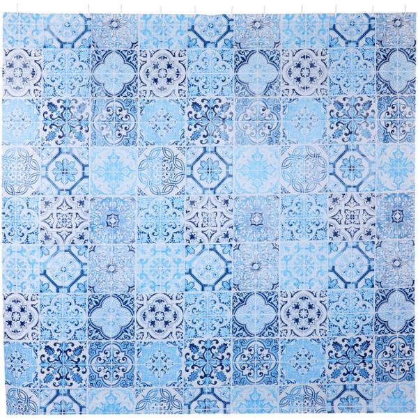 CORTINA DE REGADERA TRENDY COLLECTION PEVA CON GANCHOS DE PLASTICO