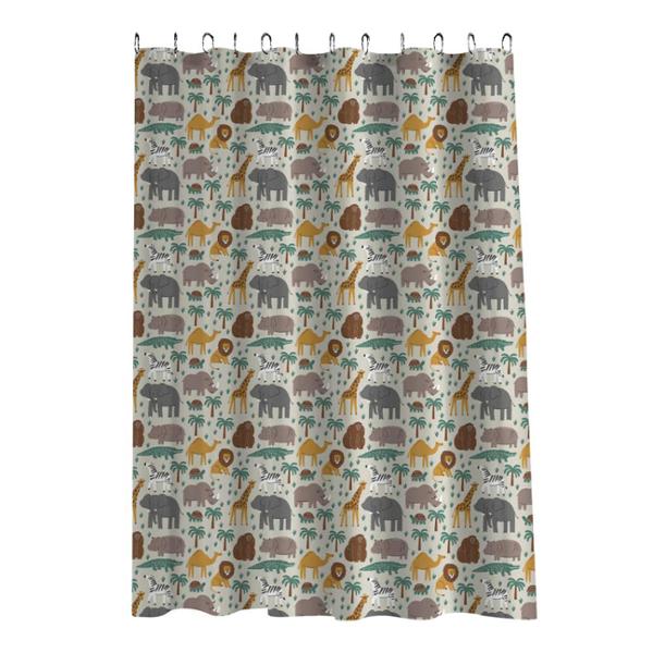 CORTINA DE REGADERA ANIMALES EXTRAVAGANCE COLLECTION POLIESTER CON GANCHOS DE AC