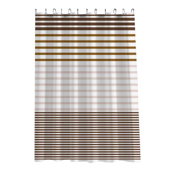 CORTINA DE REGADERA BLANCA CON CHOCOLATE EXTRAVAGANCE COLLECTION CON GANCHOS DE