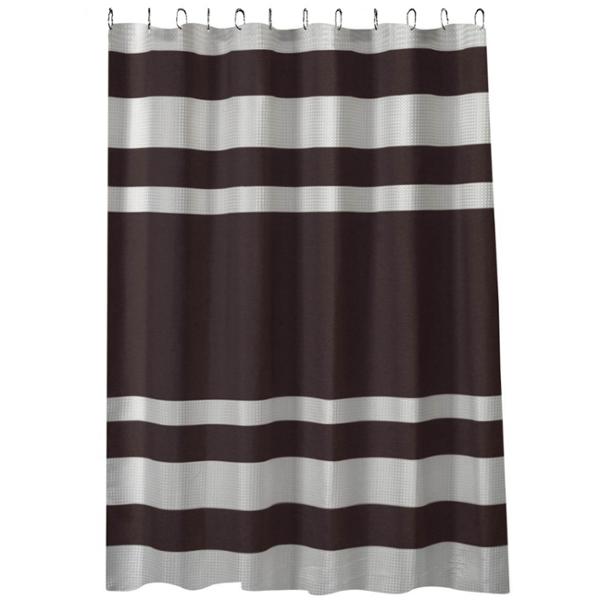 CORTINA DE REGADERA CHOCOLATE WAFLE COLLECTION POLIESTER CON GANCHOS DE ACERO