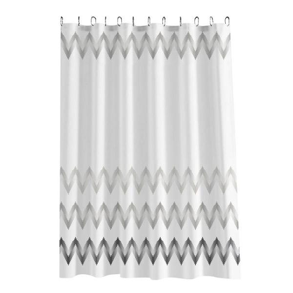 CORTINA DE REGADERA BLANCA CON GRECAS EXTRAVAGANCE COLLECTION POLIESTER CON GANC