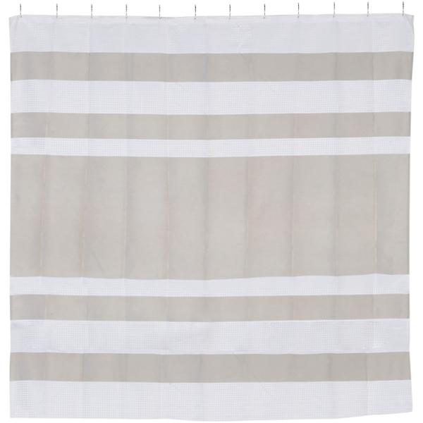 CORTINA DE REGADERA BEIGE WAFLE COLLECTION POLIESTER CON GANCHOS DE ACERO