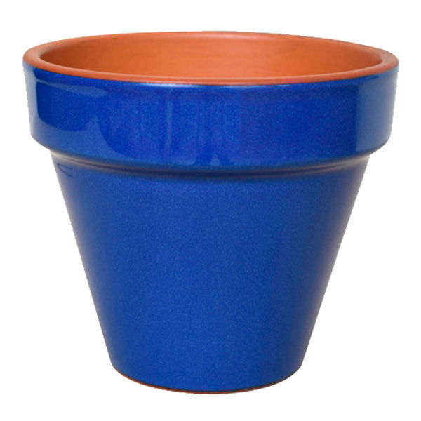 MACETA DECORATIVA CERÁMICA 15 X 19 CM AZUL IMPERIAL