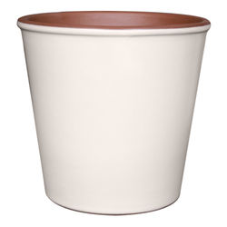 MACETA DE CERÁMICA 11.4 X 15 X 15 CM HUESO CREMA VIGORO