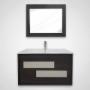 MUEBLE PARA BAÑO FLOTANTE MONET 32" CAFÉ MDP CON LAVABO, MONOMANDO Y ESPEJO
