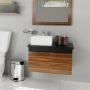 MUEBLE PARA BAÑO FLOTANTE PICASSO 32" CAFÉ MDP CON LAVABO, MONOMANDO Y ESPEJO