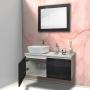 MUEBLE PARA BAÑO FLOTANTE PICASSO 40" CAFÉ MDP CON LAVABO, MONOMANDO Y ESPEJO