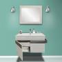 MUEBLE PARA BAÑO FLOTANTE RIVERA UNO 34" BEIGE MDP CON LAVABO, MONOMANDO, ESPEJO Y TOALLERO