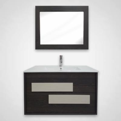 MUEBLE PARA BAÑO FLOTANTE MONET 32" ESPRESSO CON LAVABO, MONOMANDO Y ESPEJO