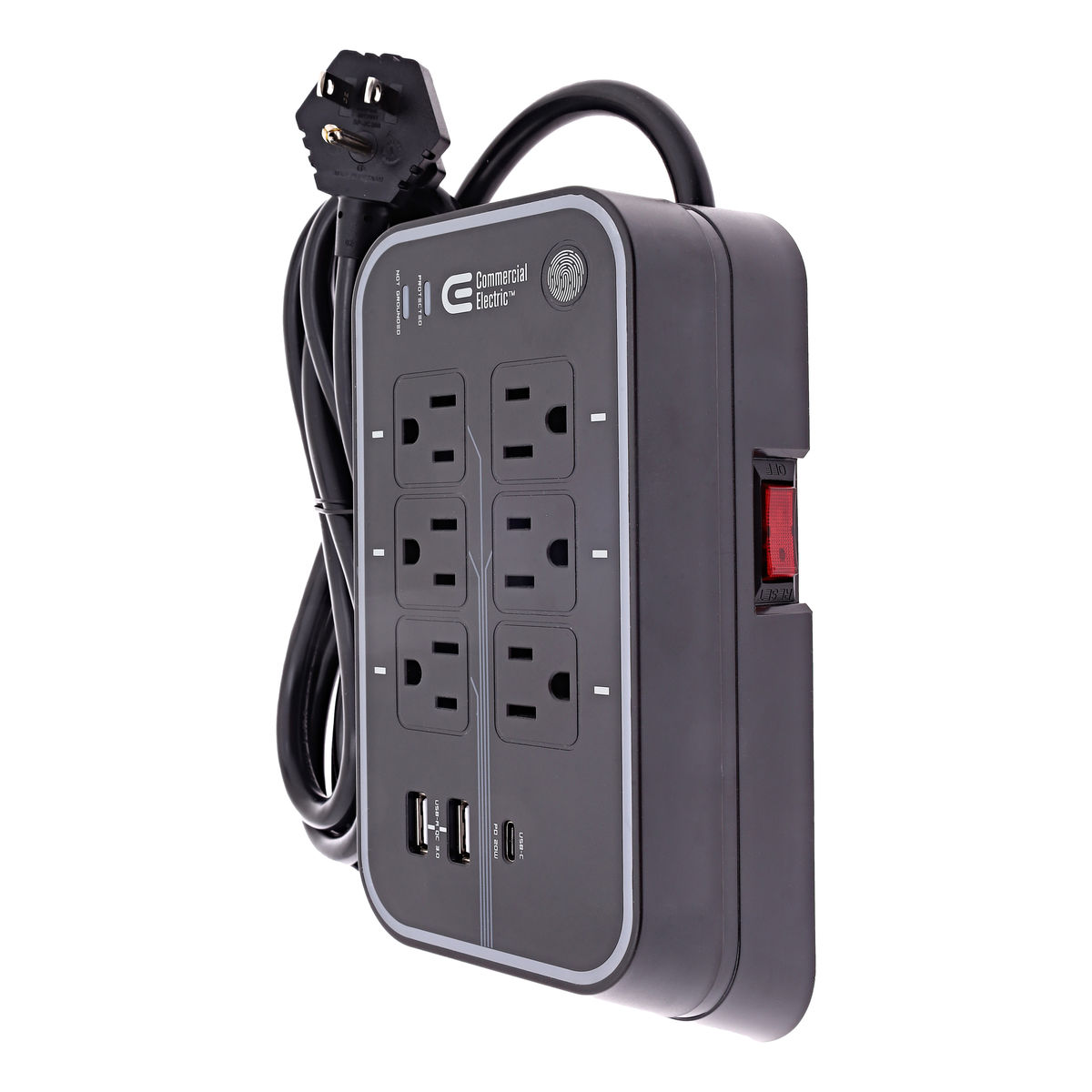 BARRA MULTICONTACTOS DE 6 CONTACTOS CON CABLE DE 1.8 M PUERTOS USB-A y ...