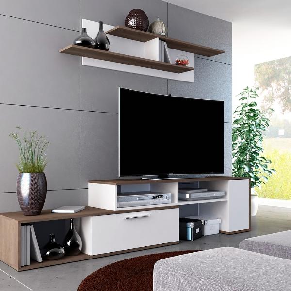 MUEBLE PARA TV WINN COLOR MADERA Y BLANCO