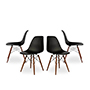 SET DE 4 SILLAS OSLO REPLICA EAMES COLOR NEGRO