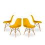 SET DE 4 SILLAS OSLO REPLICA EAMES COLOR AMARILLO