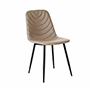 SILLA DE CUERO RAMSEY COLOR BEIGE Y NEGRO