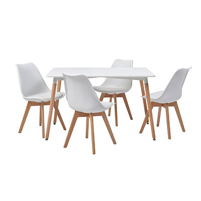 COMEDOR LONDON CON 4 SILLAS HELSINKI COLOR BLANCO