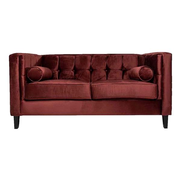 SOFÁ DE 2 PLAZAS TERCIOPELO MADISON - TINTO