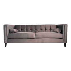alterego sofa de 3 plazas terciopelo madison color gris