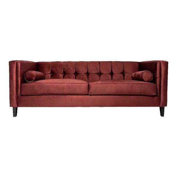 SOFÁ DE 3 PLAZAS TERCIOPELO MADISON - TINTO
