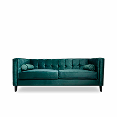 alterego sofá de 3 plazas terciopelo madison color verde