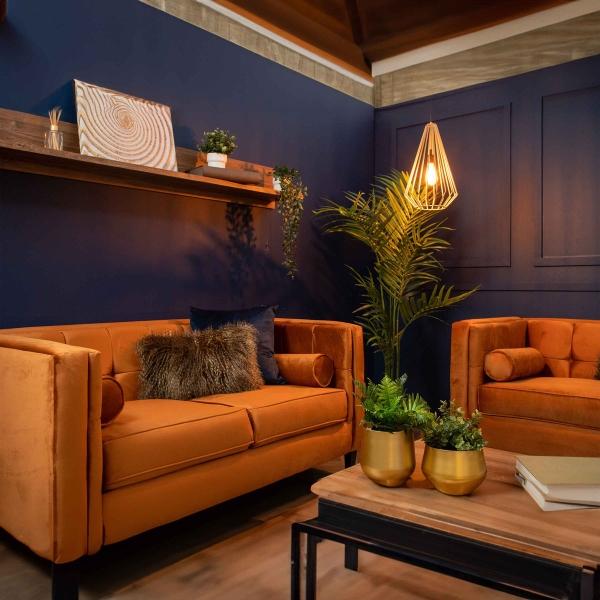 SOFÁ DE 3 PLAZAS TERCIOPELO MADISON - CANELA