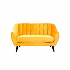 alterego sofa de 2 plazas terciopelo doria color mostaza
