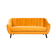 alterego sofa de 3 plazas terciopelo doria color mostaza