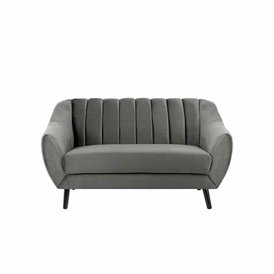 SOFÁ DE 2 PLAZAS TERCIOPELO DORIA - GRIS OSCURO