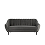SOFÁ DE 3 PLAZAS TERCIOPELO DORIA - GRIS OSCURO