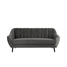 alterego sofa de 3 plazas terciopelo doria color gris claro
