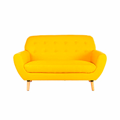 alterego sofa de 2 plazas selena color amarillo