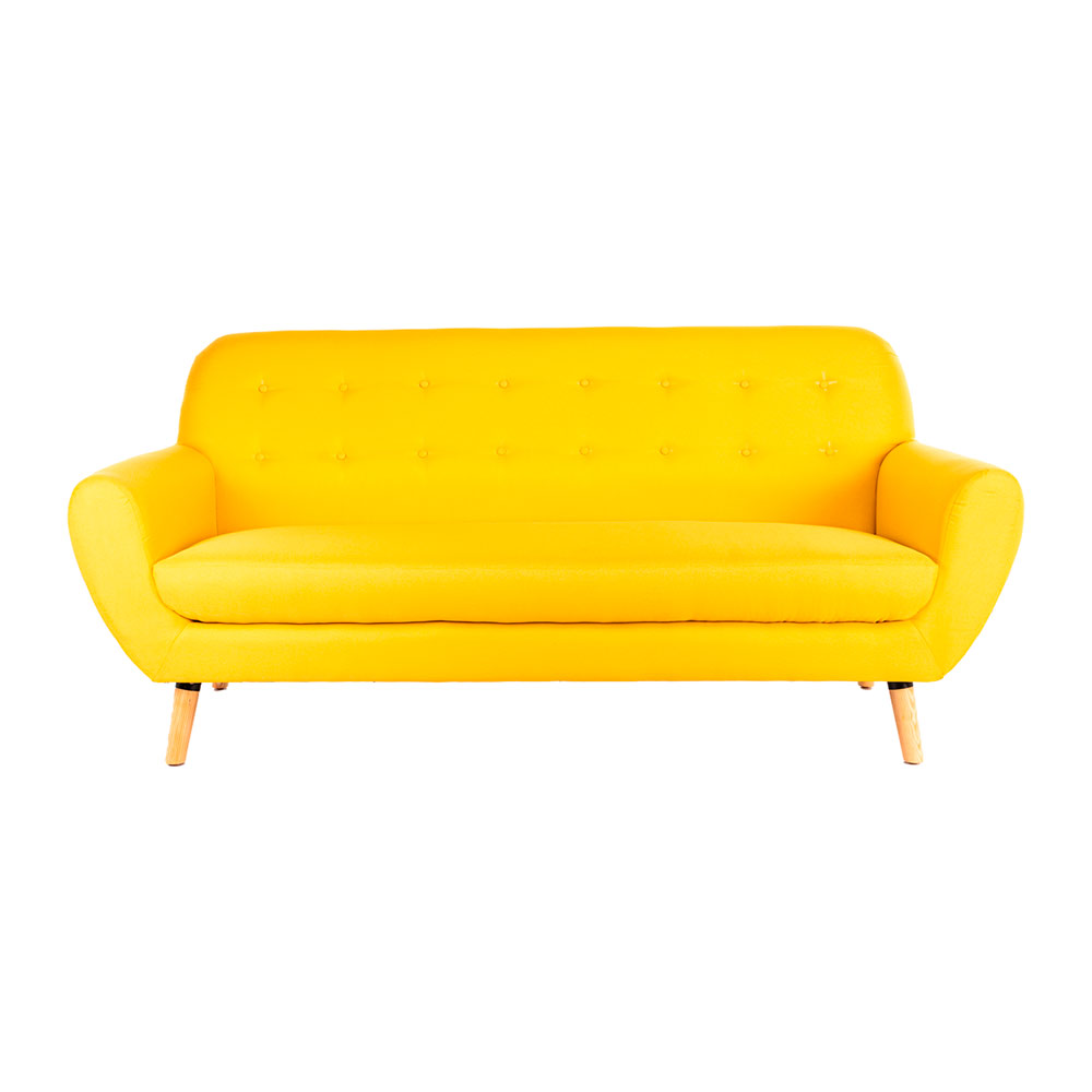 Sofá de 3 plazas selena - amarillo