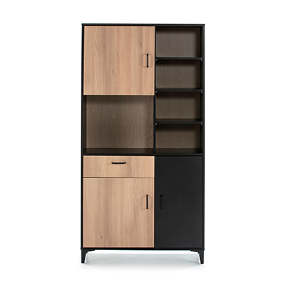 ALACENA MYLO COLOR MADERA Y NEGRO