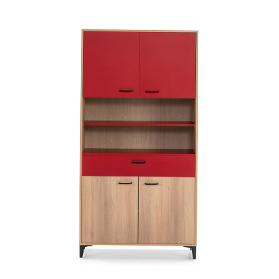 ALACENA MYLO COLOR MADERA Y ROJO