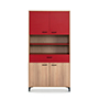 ALACENA MYLO COLOR MADERA Y ROJO