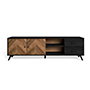 MUEBLE PARA TV CHVRONS COLOR MADERA Y NEGRO