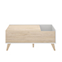 MESA DE CENTRO ELEVABLE NESS COLOR MADERA Y BLANCO
