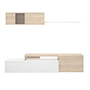 MUEBLE PARA TV ELLE COLOR MADERA Y BLANCO BRILLANTE