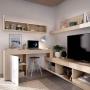 MUEBLE PARA TV ENNA COLOR MADERA Y BLANCO BRILLANTE