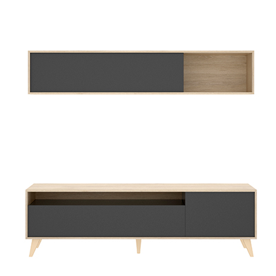 MUEBLE PARATV BONN COLOR MADERA Y GRIS OBSCURO