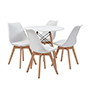 COMEDOR CHAD CON 4 SILLAS HELSINKI COLOR BLANCO