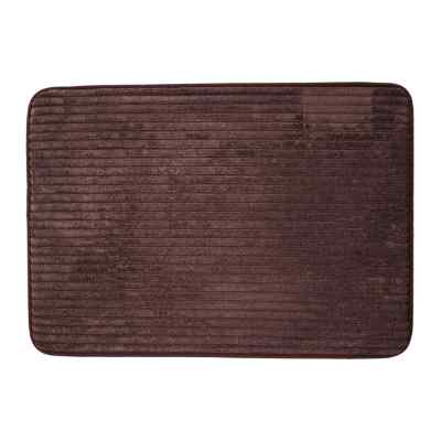 SET 2 TAPETES DE BAÑO MEMORY FOAM LINES CAFÉ 50X70 CM