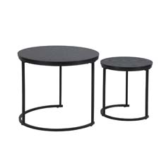 homemake set de mesas de centro redonda 2 piezas 60x60x51cm negro