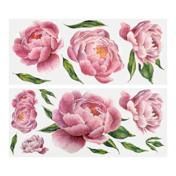 STICKER GRANDE PEONIAS ROSAS